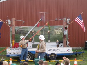 The Kentucky Association of Electric Cooperatives teaches farm safety at the Mammouth Cave Farm Safety 4 Just Kids chapter's safety day.