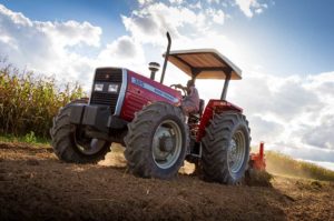 New MF 300 Xtra Series tractors available exclusively through official Massey Ferguson Dealers: The MF 385 Xtra Working with a 7 Tine Cultivator in Zambia, Africa