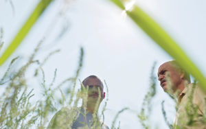 Jason and Jim Sneed, among the ragweed.