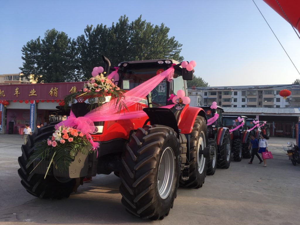 Fleet of Massey Ferguson tractors sponsored by AGCO Corporation (China) at Suining, Xuzhou wedding