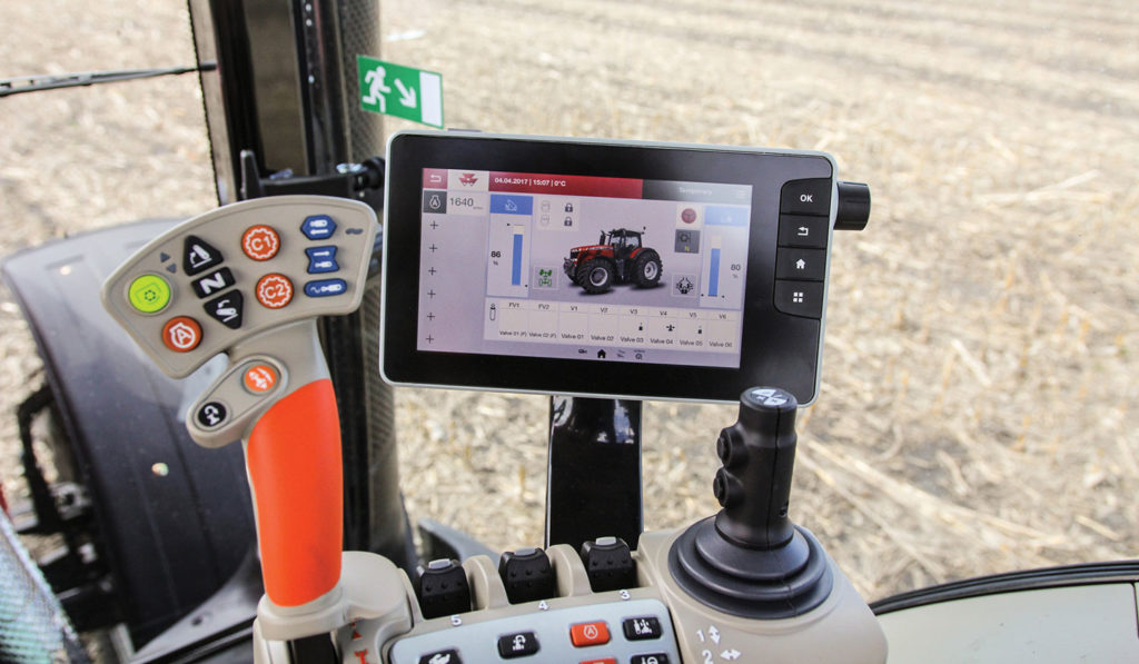 The new Datatronic 5 Control Center Display available on Massey Ferguson 8700 Series Tractors.