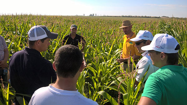 Jens, from AGCO agronomy and farm solutions team, in the field educating farmers on how to maximize profit by using technology to increase yield and reduce costs.